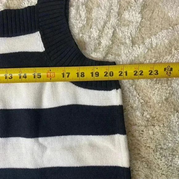 NWT Denim & Co Women's Knit Striped Black & White Tank Top Size XXL Square Neck - Picture 7 of 7